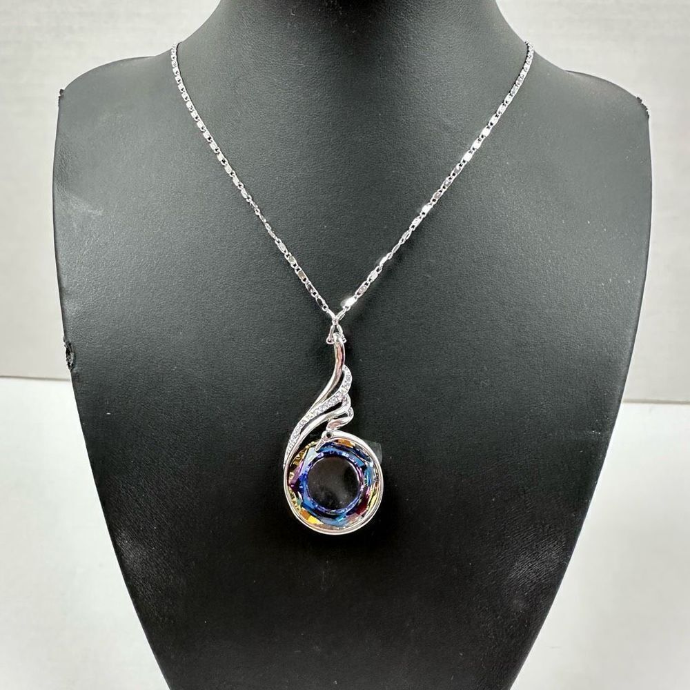 Kate Lynn Dazzling Crystal‎ Phoenix Rhinestone Pendant Necklace Silver